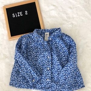 Oshkosh  3/4 sleeves floral cotton top size 2